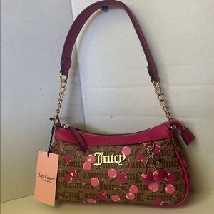 ✨💕NEW Juicy Couture Viral "Berry Sweet" Cherry Shoulder Bag - Pink & Brown Logo🤎